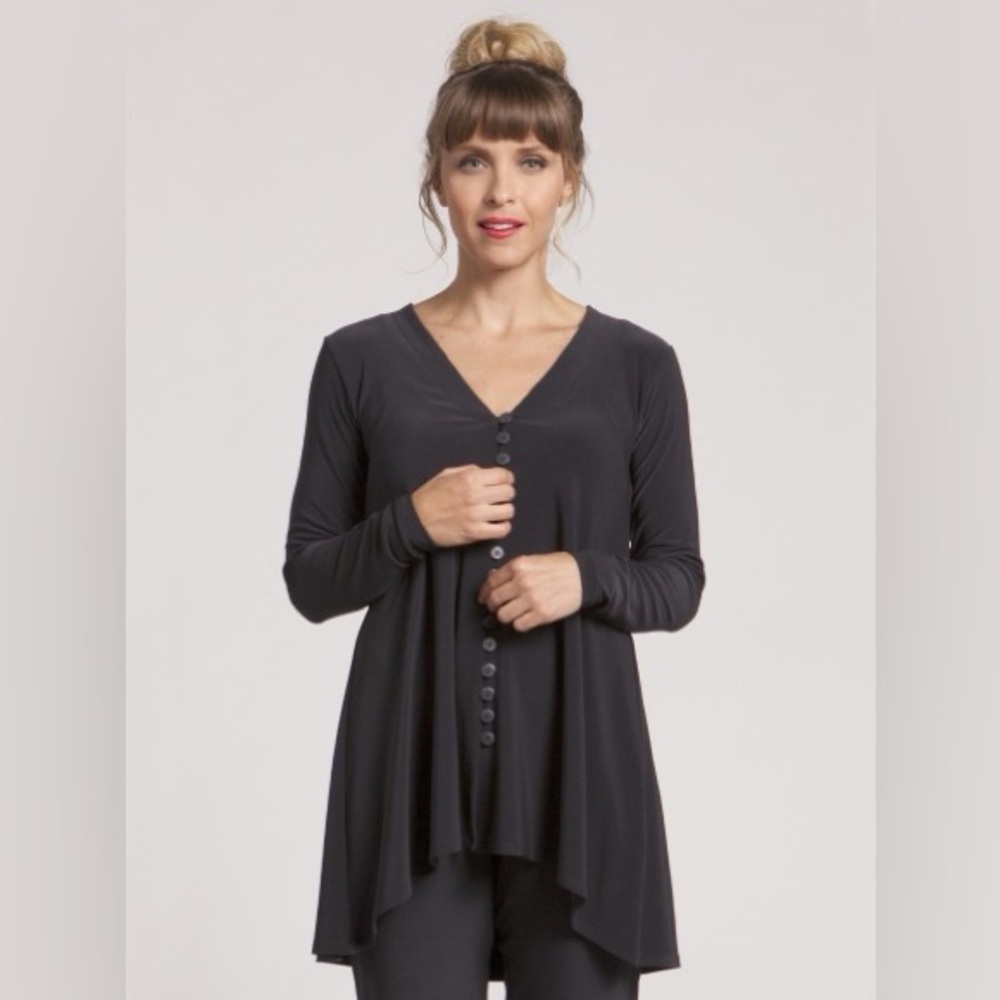Sympli Duo Diva Tunic High Low Button Top Minimalist Staple Layer 14
